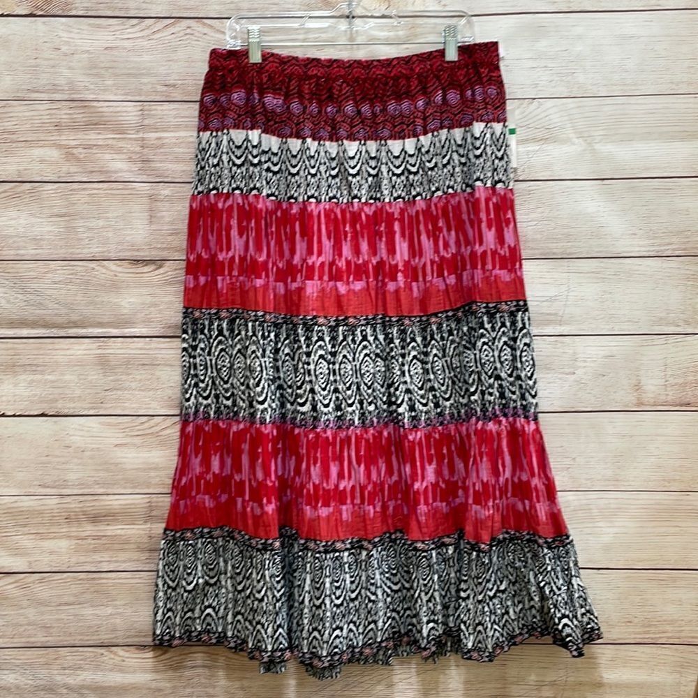 NEW WITH TAGS KIM ROGERS BOHO PEASANT TIERED MODEST‎ MAXI SKIRT
